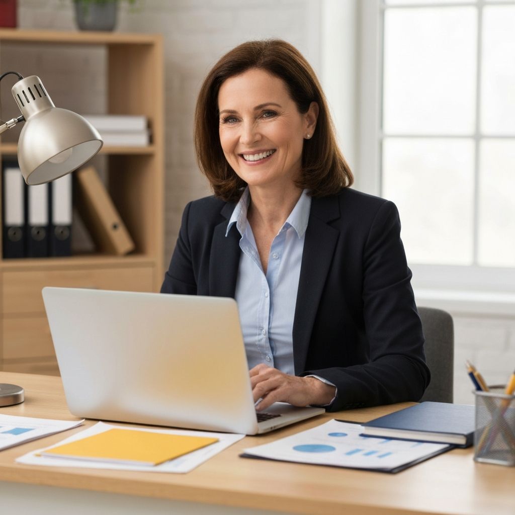 Pessoa feliz gerenciando finanças